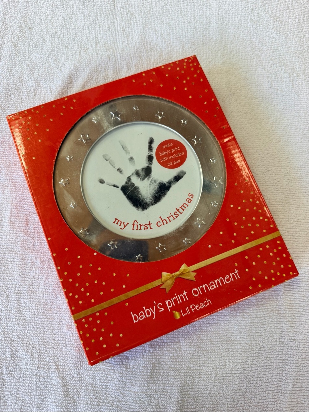 Baby's Print Ornament - My First Christmas (Red)